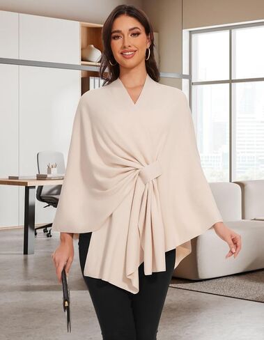 Shawl Wraps for Women Cross Front Poncho Sweater Knitted Cape Soft Warm Elegant for Fall Winter Spring Wedding in Saudi Arabia