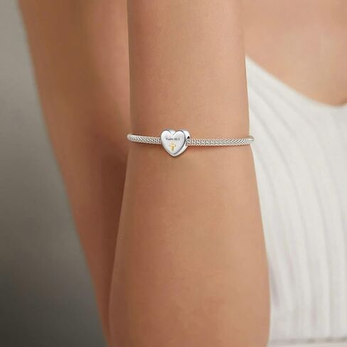 Bible Verses Heart Charm Religious Cross Bead for Pandora Bracelet in Kuwait