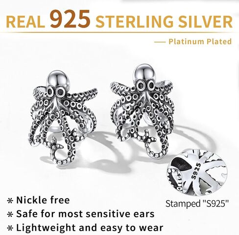 ChicSilver 925 أقراط أذن من الفضة الإسترليني غير مثقوبة أقراط الكفة الغضروفية أنماط مختلفة أقراط الكفة (مع صندوق هدية) in Kuwait
