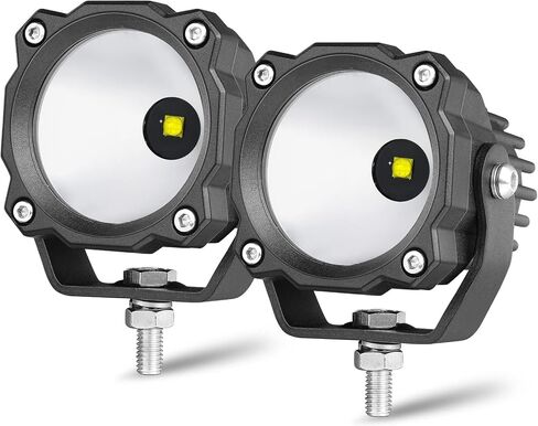 3 Inch Round LED Pod Lights 50W Spot Amber Motorcycle Driving Lights Amber LED Pods Offroad Lights Round Fog Lights 2PCS for Motorcycle Truck Pickup UTV ATV SUV in Kuwait