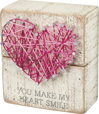 Primitives by Kathy String Art Box Sign, 3.5 x 4-Inches,White in Kuwait