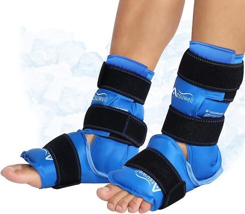 Atsuwell Ankle Foot Ice Pack Wrap, Reusable Ice Pack for Ankle Foot, Large Gel Cold Pack Foot for Cold Compression, Flexible Heel Ice Pack for Men Women, Relaxation in Saudi Arabia