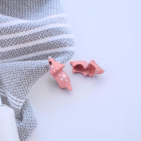 Cute Cartoon Animal Earrings Funny Animal Bite Earrings 3D Clay Stud Earrings Dinosaur Shark Dog Hippo Whale Crocodile Earrings Jewelry For Women(Yellow Dog) in Kuwait