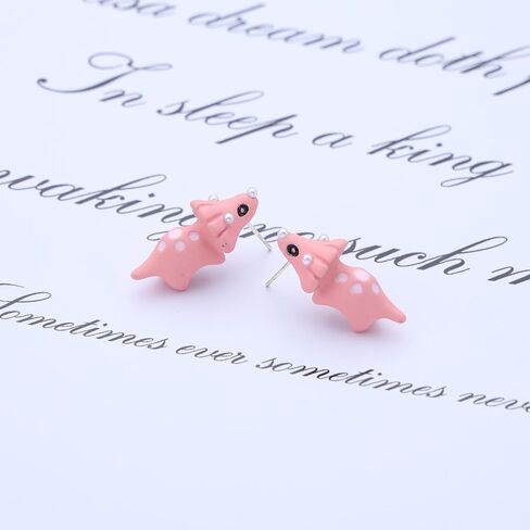 Cute Cartoon Animal Earrings Funny Animal Bite Earrings 3D Clay Stud Earrings Dinosaur Shark Dog Hippo Whale Crocodile Earrings Jewelry For Women(Yellow Dog) in Kuwait