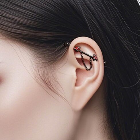 سم Crareesi هوس الهالوين الحديد الصناعي 316L الفولاذ المقاوم للصدأ ثقب المجوهرات الصناعية 14G الخفافيش الصناعية ثقب بار سلسلة الأقراط الصناعية in Kuwait