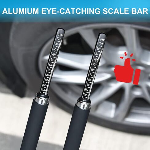 Dual Head Tire Pressure Gauge, Heavy Duty Air Gauge Tire Pressure with Two Side Aluminum Scaleplate, Truck Tire Gauges for Tire Pressure Range to 10-150 PSI, Black, 2 Pack in Saudi Arabia