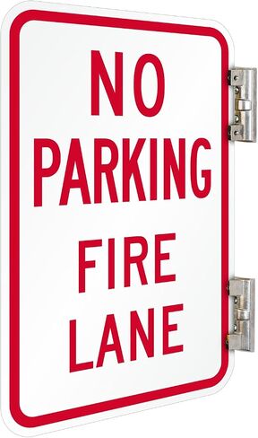 لافتة معدنية SmartSign مقاس 18 × 12 بوصة "No Parking Fire Lane"، مركب ألومنيوم 120 مل (ACM)، مادة عاكسة من الدرجة الهندسية، أحمر وأبيض in Saudi Arabia