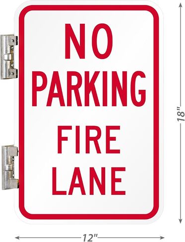 لافتة معدنية SmartSign مقاس 18 × 12 بوصة "No Parking Fire Lane"، مركب ألومنيوم 120 مل (ACM)، مادة عاكسة من الدرجة الهندسية، أحمر وأبيض in Saudi Arabia