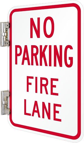 لافتة معدنية SmartSign مقاس 18 × 12 بوصة "No Parking Fire Lane"، مركب ألومنيوم 120 مل (ACM)، مادة عاكسة من الدرجة الهندسية، أحمر وأبيض in Saudi Arabia