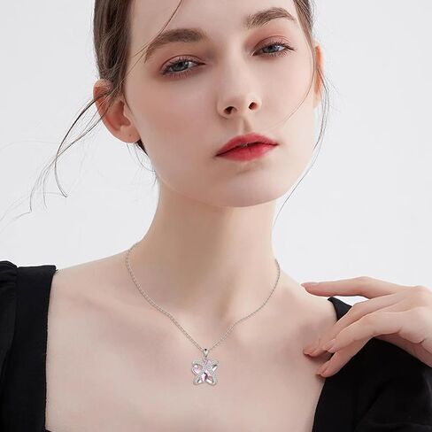 Infinity Butterfly Crystal Necklace for Women Sterling Silver Butterfly Pendant with Swarovski crystal Blue Butterfly Gifts for Butterfly Lovers butterflies White Birthstone Jewelry Gifts in Kuwait