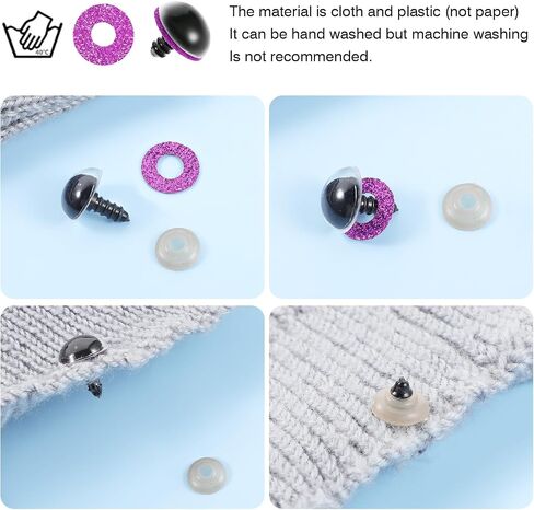 120pcs Glitter Plastic Safety Eyes with Washers,20mm Crochet Safety Eyes for Amigurumi,Crochet Eyes for Animals,Stuffed Animal Eyes for DIY of Puppet, Bear, Toy Halloween Decorations in Saudi Arabia