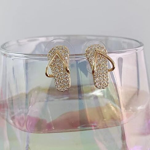 Flip Flops Stud Earrings Creative Cute Funny Stud Earrings sandbeach Sandals Slipper Hypoallergenic Post Stud Earrings Fine Jewelry for Women in Kuwait