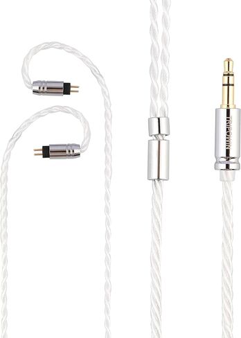 Linsoul Tripowin Solstice 26AWG Silver-Plated Copper HiFi IEM Cable for in Ear Monitor, Audiophile(Recessed 2pin, 3.5mm) in Kuwait