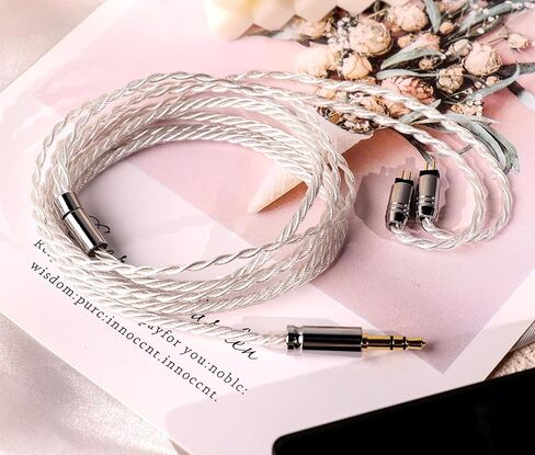 Linsoul Tripowin Solstice 26AWG Silver-Plated Copper HiFi IEM Cable for in Ear Monitor, Audiophile(Recessed 2pin, 3.5mm) in Kuwait