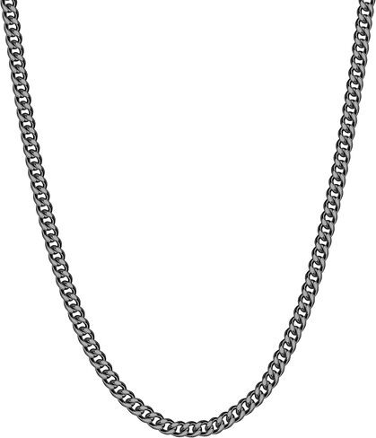 Reoxvo Silver/Black/14K Gold Plated Brass Cuban Link Chain for Men Stainless Steel Chain Necklaces for Men Women Neck Chains for Pendants Mens Accessories Jewelry 18/20/22/24/30 Inch in Saudi Arabia