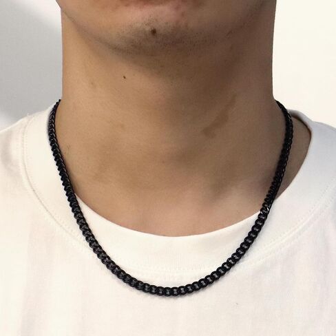 Reoxvo Silver/Black/14K Gold Plated Brass Cuban Link Chain for Men Stainless Steel Chain Necklaces for Men Women Neck Chains for Pendants Mens Accessories Jewelry 18/20/22/24/30 Inch in Saudi Arabia