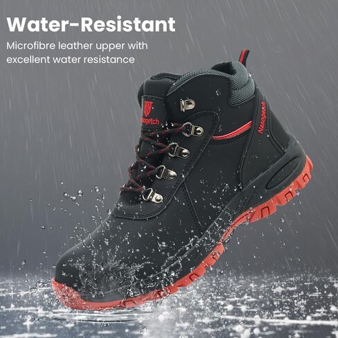 Nasogetch Steel Toe Boots for Men Women Work Boots Comfortable Lightweight Steel Toe Shoes Puncture Proof Non Slip Work Shoes Fleece-Lined in Saudi Arabia