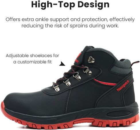 Nasogetch Steel Toe Boots for Men Women Work Boots Comfortable Lightweight Steel Toe Shoes Puncture Proof Non Slip Work Shoes Fleece-Lined in Saudi Arabia