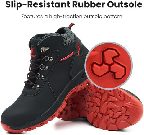 Nasogetch Steel Toe Boots for Men Women Work Boots Comfortable Lightweight Steel Toe Shoes Puncture Proof Non Slip Work Shoes Fleece-Lined in Saudi Arabia