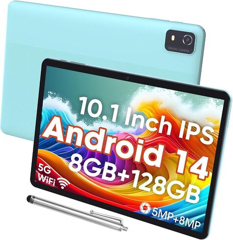 weelikeit Tablet 10 inch, Android 14 Tablets with Octa-Core Processor 14GB(6+8) RAM 128GB ROM, 1200x1920 FHD Screen, 5G WiFi, 5MP+13MP Dual Camera, Bluetooth 5.0, 7000mAh Battery (Gray) in Saudi Arabia