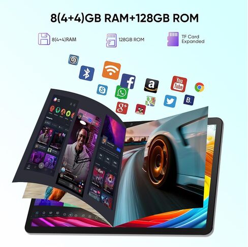 weelikeit Tablet 10 inch, Android 14 Tablets with Octa-Core Processor 14GB(6+8) RAM 128GB ROM, 1200x1920 FHD Screen, 5G WiFi, 5MP+13MP Dual Camera, Bluetooth 5.0, 7000mAh Battery (Gray) in Saudi Arabia