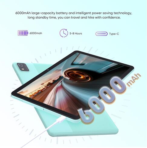 weelikeit Tablet 10 inch, Android 14 Tablets with Octa-Core Processor 14GB(6+8) RAM 128GB ROM, 1200x1920 FHD Screen, 5G WiFi, 5MP+13MP Dual Camera, Bluetooth 5.0, 7000mAh Battery (Gray) in Saudi Arabia