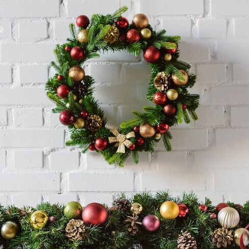 Syhood 50 Pieces Artificial Pine Branches, Christmas Tree Picks, Fake Christmas Greenery Filler for DIY Garland Wreath Home Vase Gift Decor, 2 Styles in Kuwait