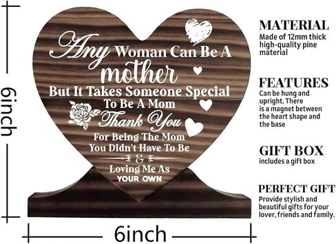 Thank You Mom Gifts, from Daughter or Son Wood Signs, Gift Wood Plaque Heart, Meaningful Gifts for Mom, Heart Wood Sign, Mom Plaque, Meaningful Gifts for Mom, Birthday, Mother's Day, Christmas in Kuwait