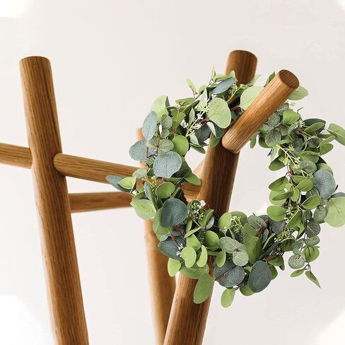 14" Eucalyptus Wreath Green Leaf Garland Artificial Home Decoration Front Door Decor in Saudi Arabia