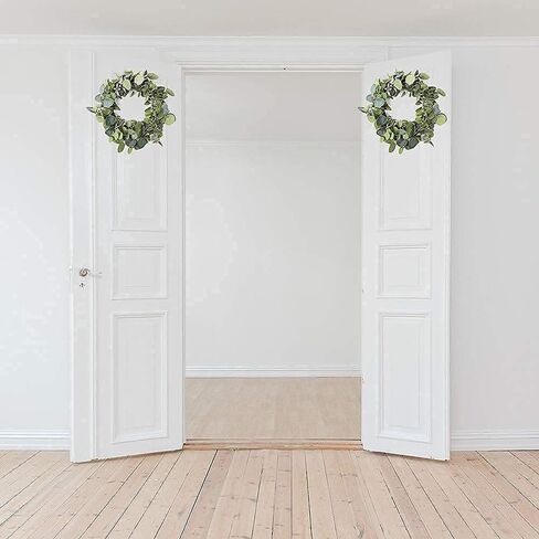 14" Eucalyptus Wreath Green Leaf Garland Artificial Home Decoration Front Door Decor in Saudi Arabia