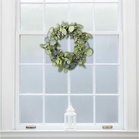 14" Eucalyptus Wreath Green Leaf Garland Artificial Home Decoration Front Door Decor in Saudi Arabia