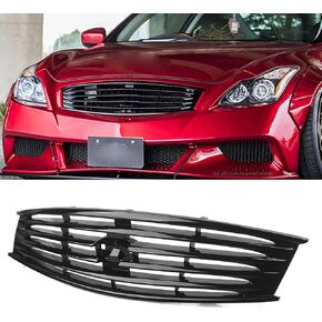 شبكة المصد الأمامي لسيارة إنفينيتي G37 G25 2010-2013 Q40 ذات 4 أبواب سيدان باللون الأسود اللامع