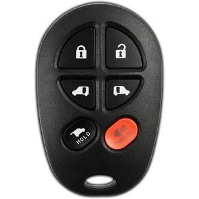 KeylessOption Key Fob Replacement for 2004 2005 2006 2007 2008 2009 2010 2011 2012 2013 2014 2015 2016 2017 2018 Toyota Sienna Keyless Entry Remote Control, 6-Button GQ43VT20T, Self Programming