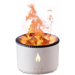 Volcano Humidifier Flame Aroma Diffuser: Ultrasonic Essential Oil Scent Diffuser 300ml Large Capacity 2-in-1 Essential Oil Diffuser with Function Timer for Bedroom Home Office (Double Color Flame)