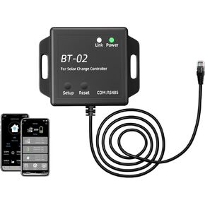 BT-2 Wireless Module, Realize Real-time Monitor & Parameter Setting via RJ45 Communication Port, Compatible with MPPT Solar Charge Controllers, BT-2 RS485, for SunRock 60/80/100
