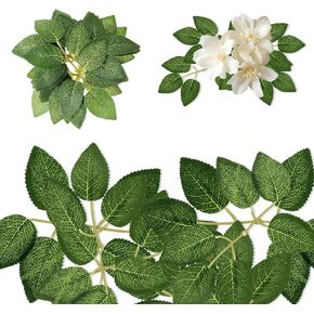 20Pcs Artificial Roes Leavesn, Artificial Green Leaves, Greenery for Centerpieces, Fake Rose Flower Leaves for DIY Bouquets, Wedding Party Birthday Proposal Decorations