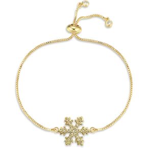 Christmas Snowflake Bracelet for Women Cubic Zirconic Snowflake Bracelet Christmas Winter Jewelry