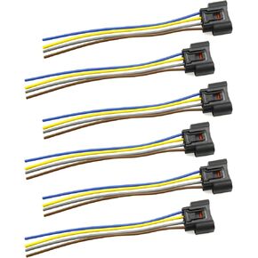 90980-11885 6PCS Ignition Coil Female Connector Plug Wire Harness Pigtail Compatible with Toyota, with Lexus, with Chevrolet, with Scion, Replace 645-940 90919-02244 2AZFE1ZZFE