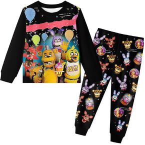 YAMY Freddy Long Sleeves Pant Set for Boys and Girls Kid Midnight Horror Bear Boy Outfits Suitable for Winter and Spring
