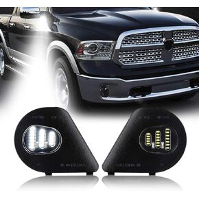 D-Lumina Side Mirror Puddle Lights Assembly Compatible with 2010-2018 Dodge Ram 1500 2500 3500 4500 5500 Pickup Trucks, Under Mirror Puddle LED Lamp 6500K White 2-Pieces