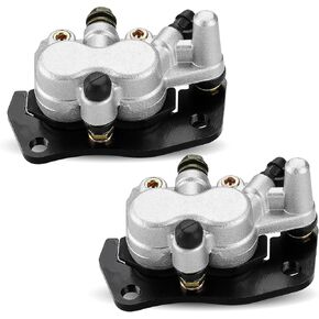Front Left/Right Brake Calipers Set with Pads for Yamaha RHINO 700 YXR700 2008-2013, Replace for 5B4-2580U-01-00 5B4-2580T-01-00 59300-05H00-999, 2 Brake Calipers Set