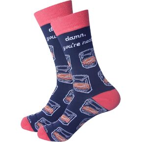 Bourbon Whiskey Funny Mens Socks - Alcohol Whisky Apparel - Unique Bourbon Gifts and Apparel for Dad