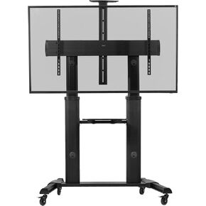 VIVO Ultra Heavy Duty Mobile TV Cart Stand for 32 to 70 inch Dual Screens up to 110 lbs Each, LCD LED OLED 4K Smart Flat, Curved Panels, Shelf, Wheels, Max VESA 600x400, Black, STAND-TV12H