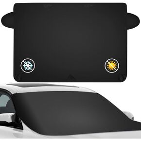 Weatherforce 360 Car Windshield Sun and Snow Cover, All-Weather Four-Season Sun and Ice Cover, Suitable for Most Cars、Trucks、SUVs, Protects from Heat and Snow Comes with Anti-Theft Panels