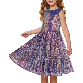 GRACE KARIN Girls Sequin Dress Sleeveless Prom Party Formal Graduations Fancy Tween Girls Dresses Size 5-12