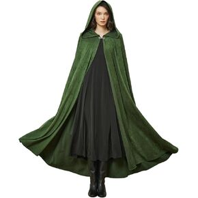 BEAUTELICATE Renaissance Hooded Cloak Cosplay Medieval Hobbit Halloween Suede Wizard Cape