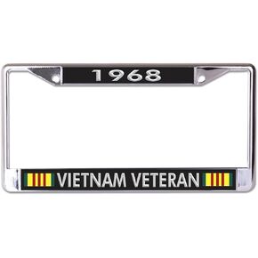 1968 Vietnam Veteran Chrome License Plate Frame