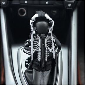 OFBAND Car Gear Shift Hoodie for Skull Motif,Cool Gear Shift Cover with Mini Zip for Gear Shifter Cover Car Decor,Funny Car Accessories Stick Shift Cover for Protecting Gear Shifter