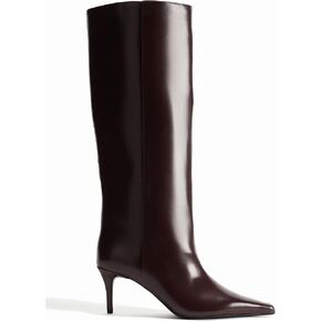 Black Women's Knee High Boots Comfortable Pointed Toe Stiletto Low Heel Tall Boots Casual Low Heel Dress Boots Women.