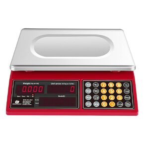 Price Computing Scale 66lb Digital Rechargeable Commercial Weight for Produce Food Meat Fruit Vegetable with Dual Large Display, Give Change Function and 5 Direct Plus Included, Not for Trade